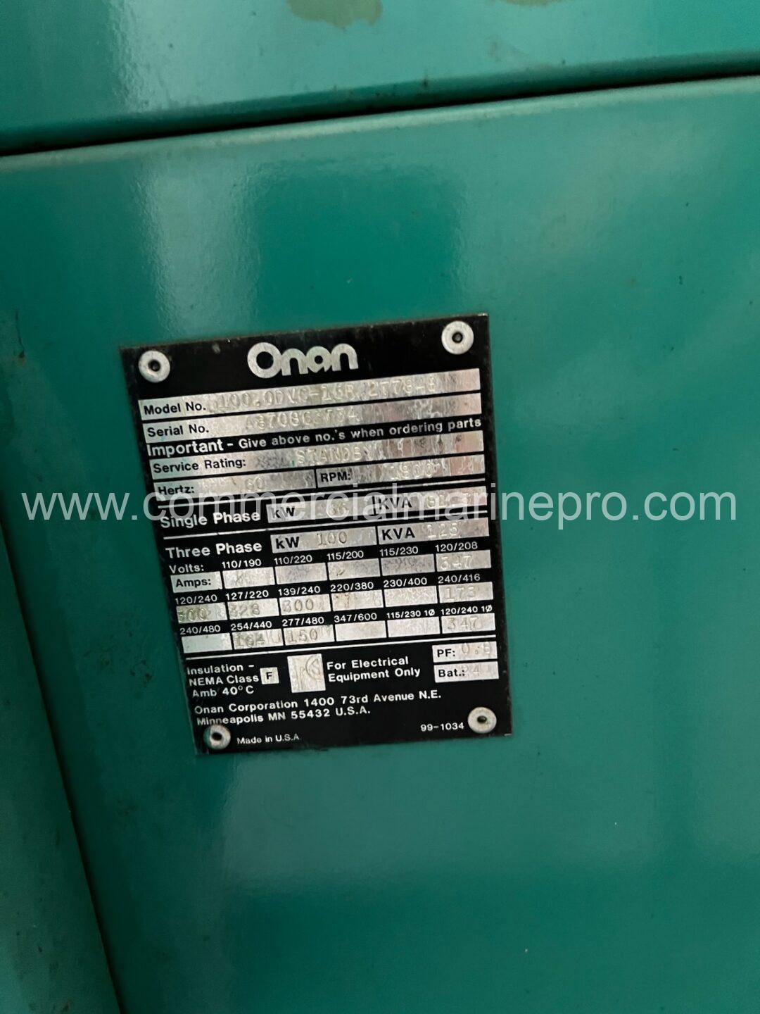 Onan 100KW Genset w 557 hr - Image 9