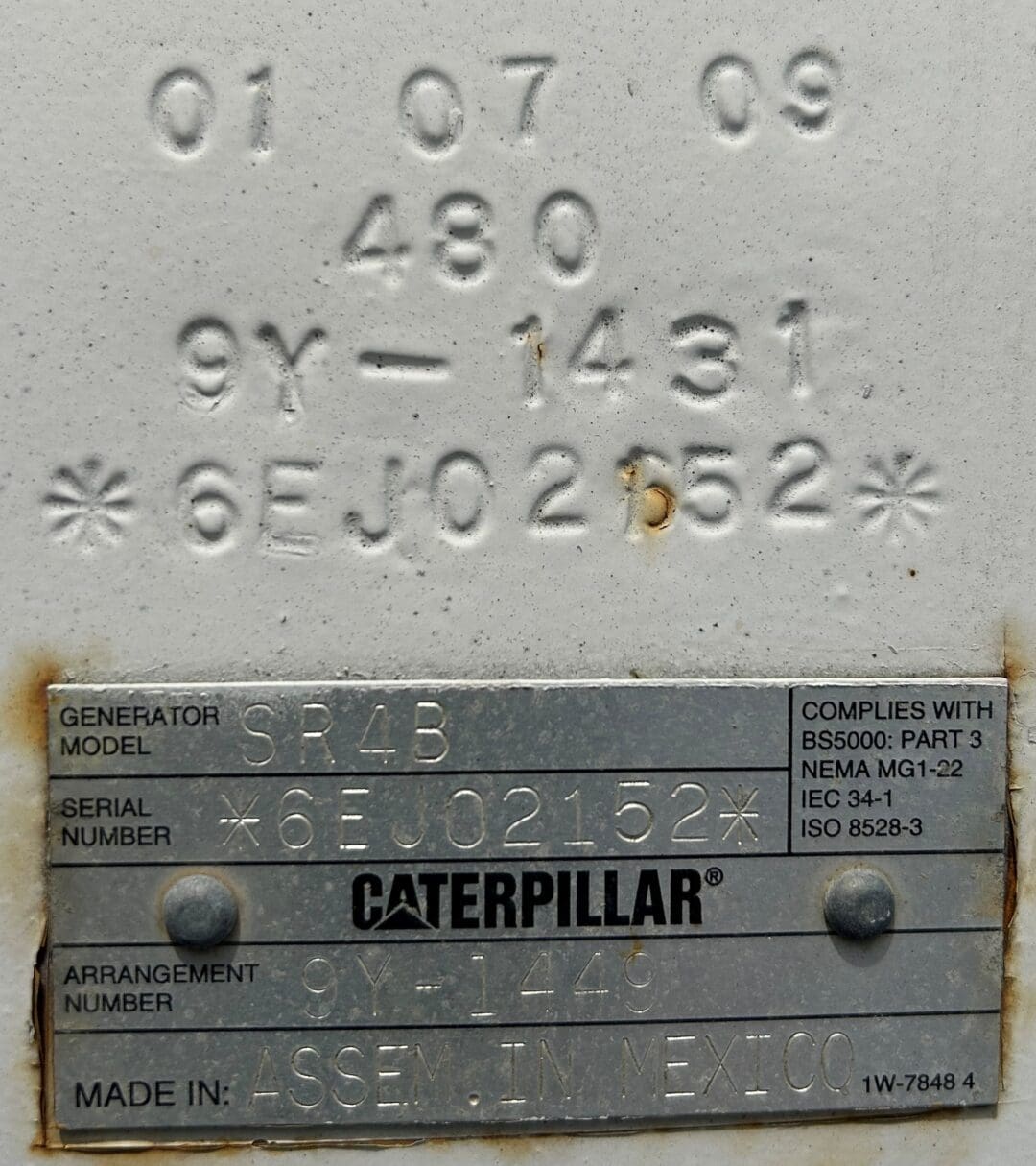 Caterpillar Gen Ends from 3412C Model SR4B