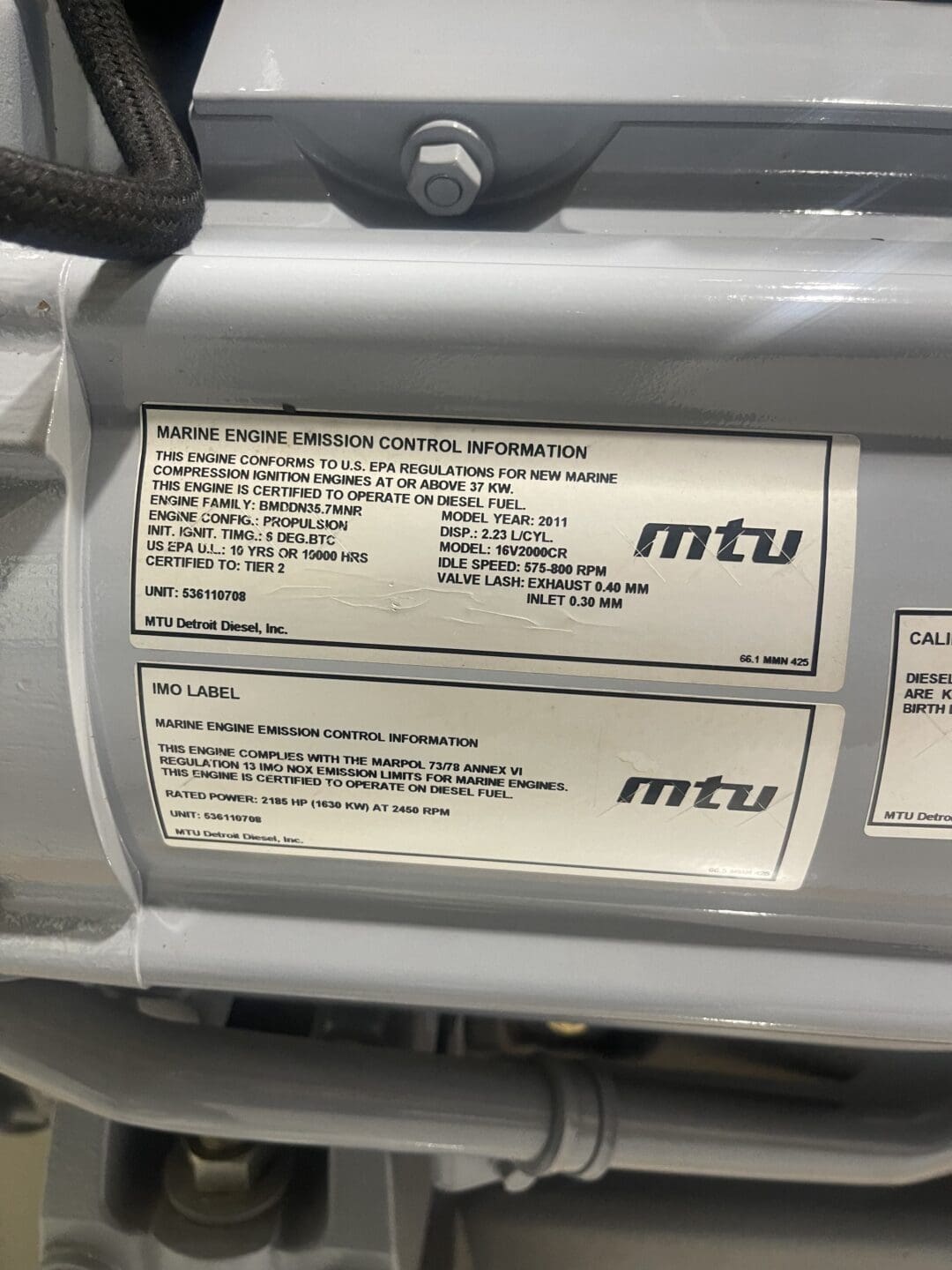 MTU 16V 2000CR M92/M93 w/ Twin Disc gears