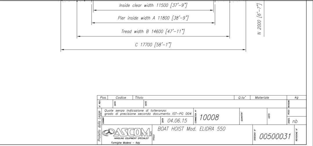 ASCOM 550 TON Boat Hoist/Travel Lift