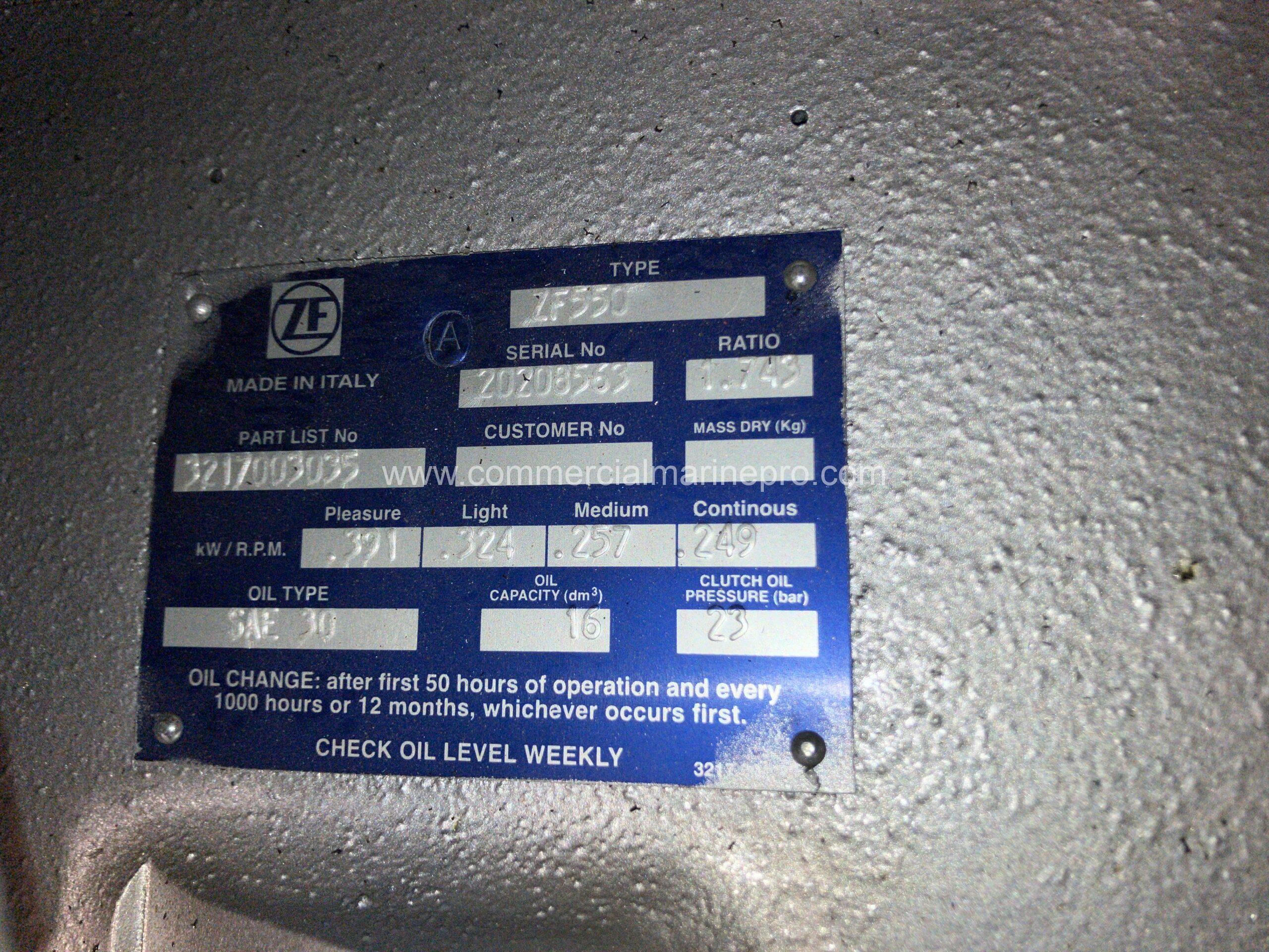 Single ZF 550 Marine Gear 1.743:1 Ratio - Image 3