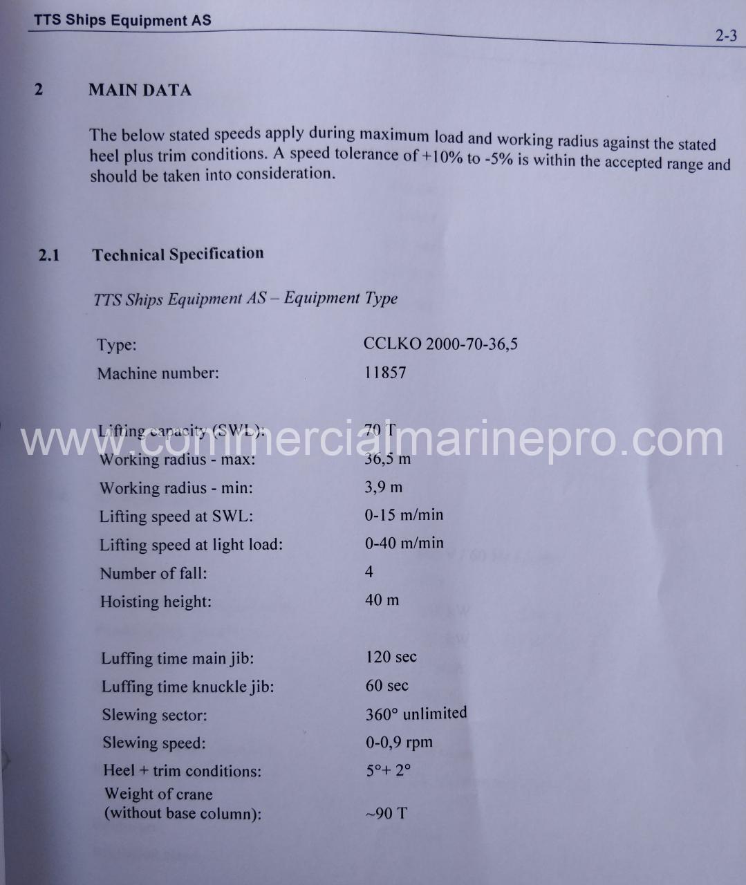 TTS Crane - 70 T - CCLKO_2000-70-36,5