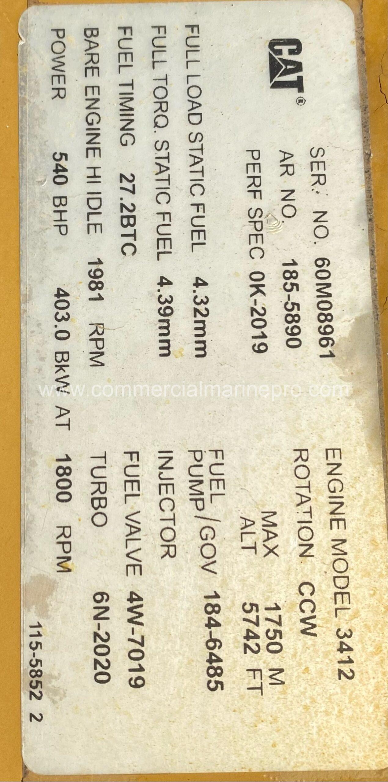 Caterpillar 3412DITA Rebuilt Marine Engine - Image 5