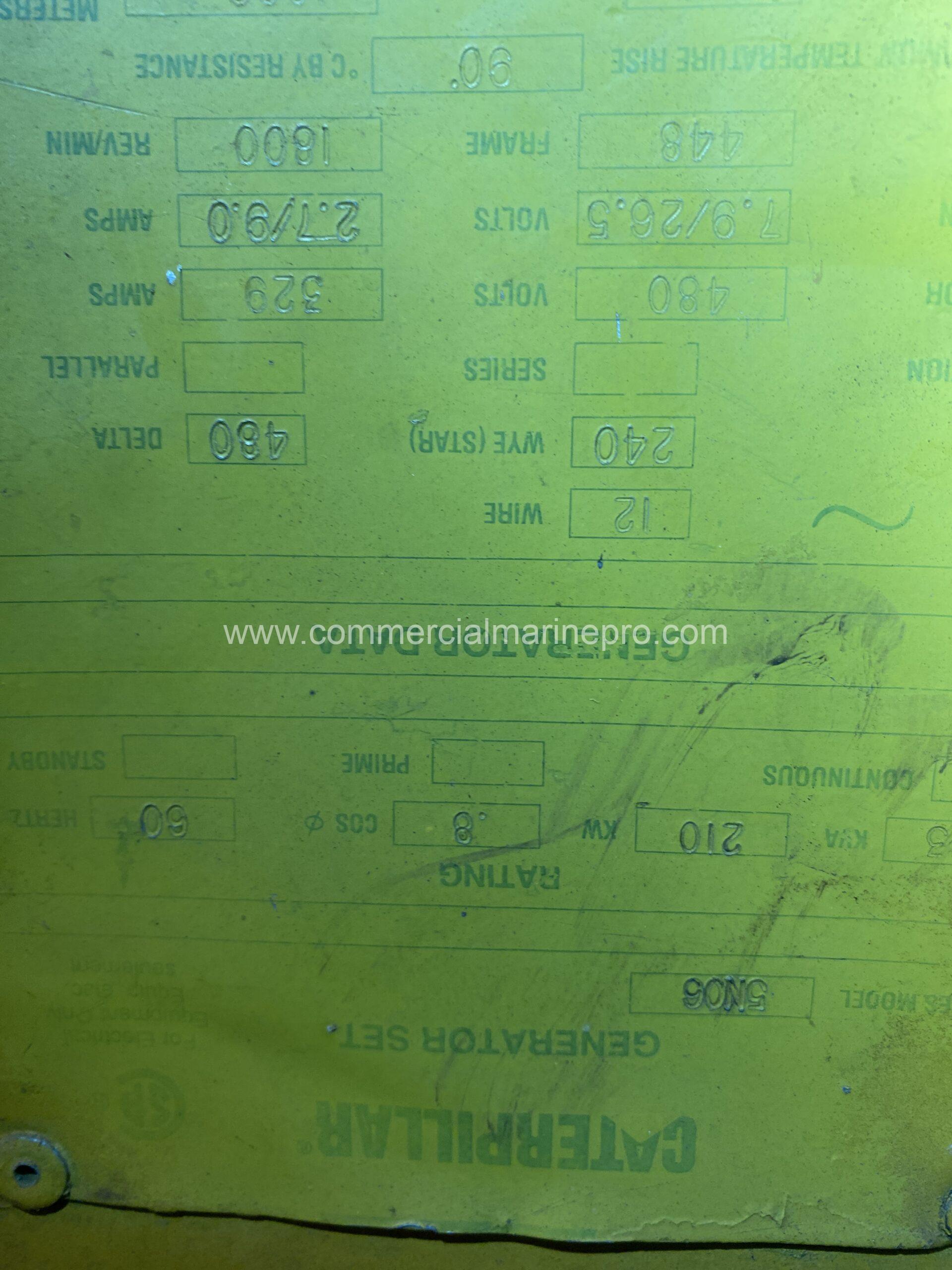 Pair CAT 3406 Marine Generators - 210kw