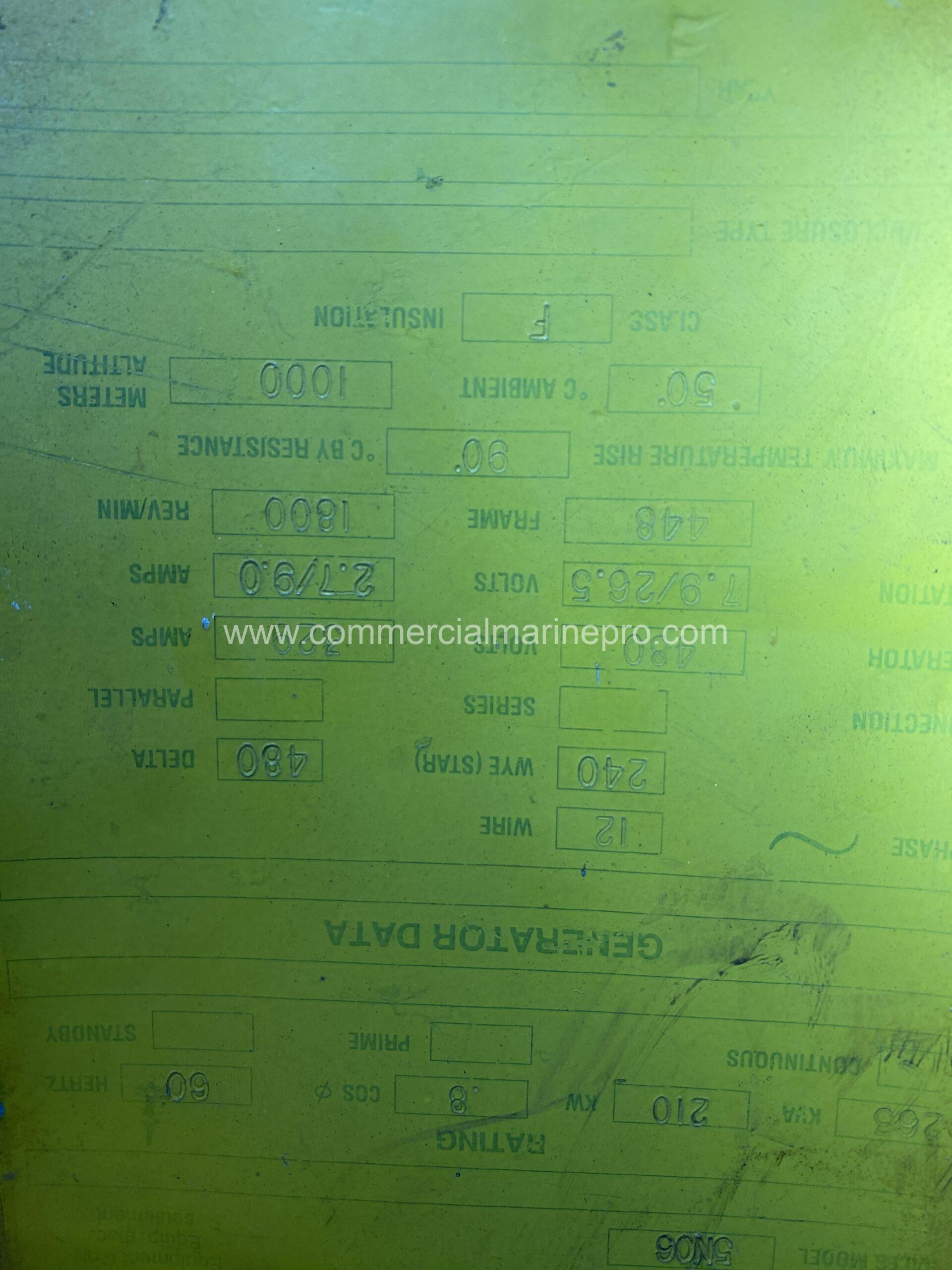 Pair CAT 3406 Marine Generators - 210kw