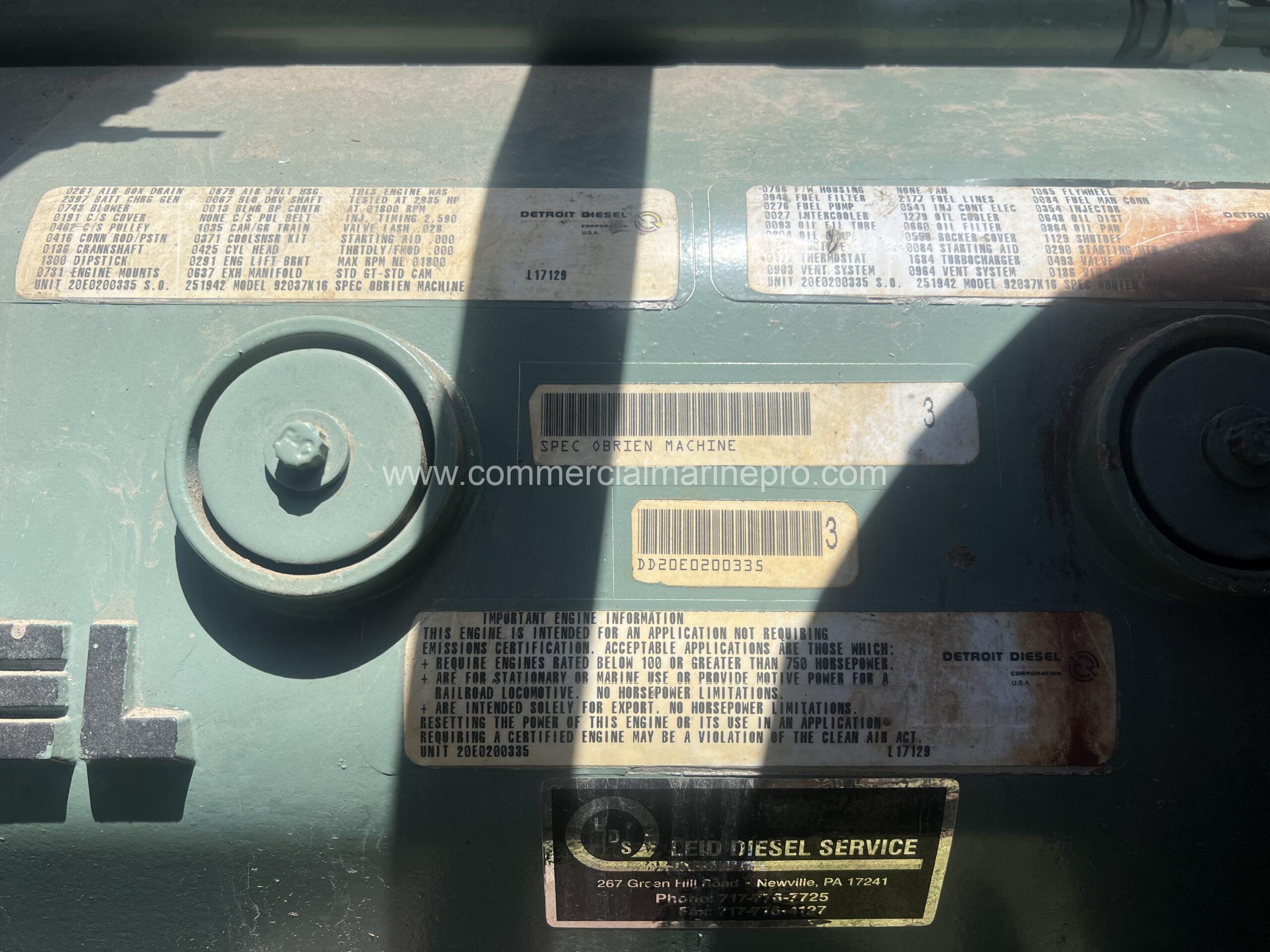 Detroit Diesel DDEC - LDS-20V149T Genset - Low Hours