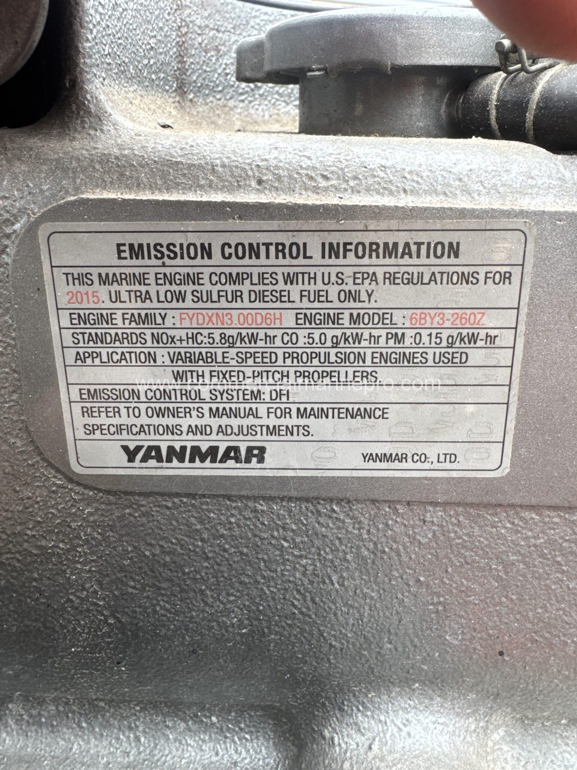 Single Yanmar 6BY3 Marine Engine - Low Hours - Image 7