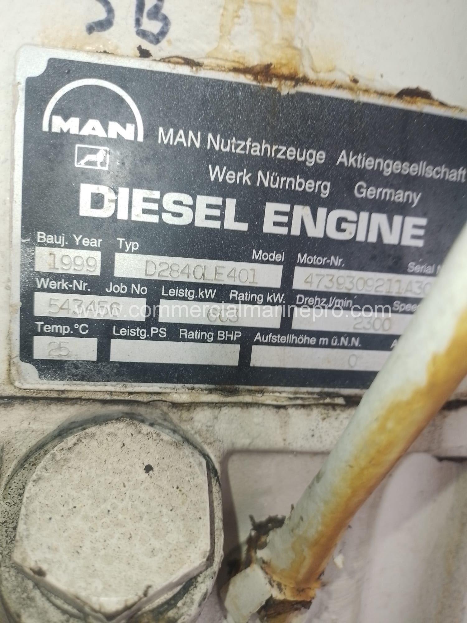 Pair MAN 2840 LE401 Marine Propulsion Engines