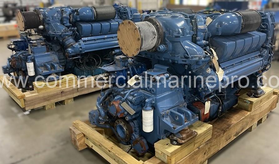 Pair MTU 10v2000 M92 Common Rail Marine Propulsion Engines