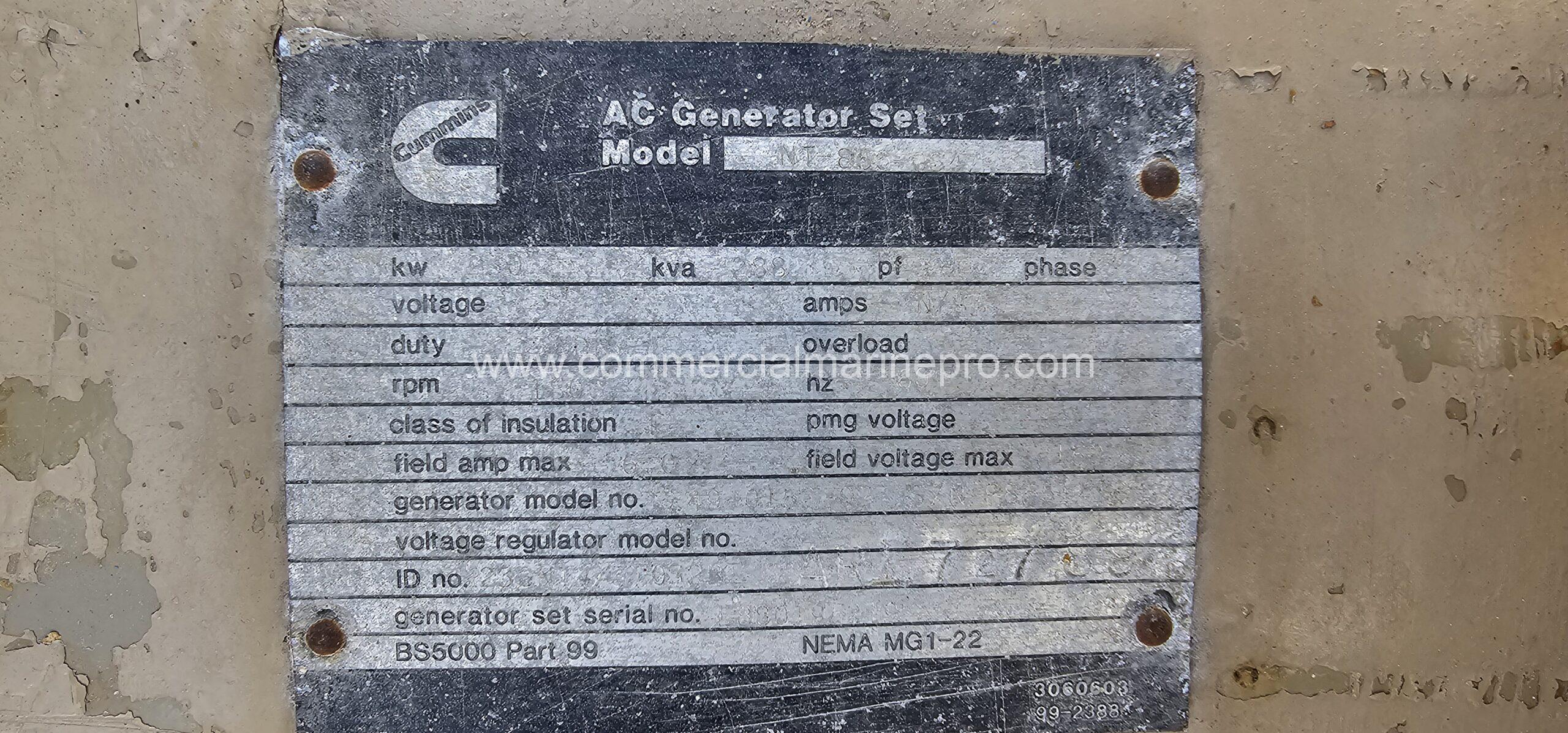 Cummins NT855 230kW generator - 1900 hours - Image 5