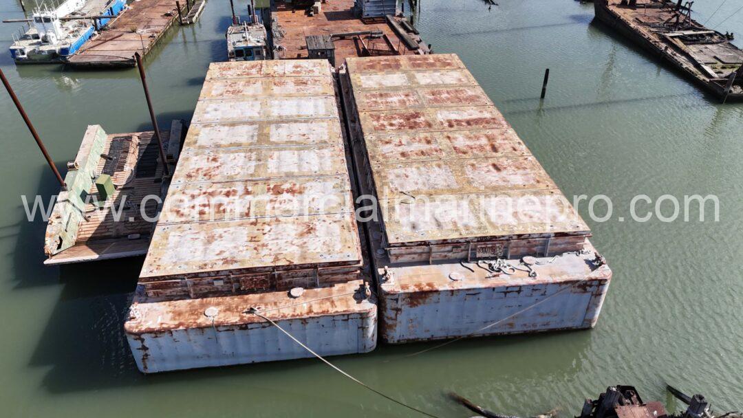 (2) 97.5' x 35' x 12.5' Barges with Covers
