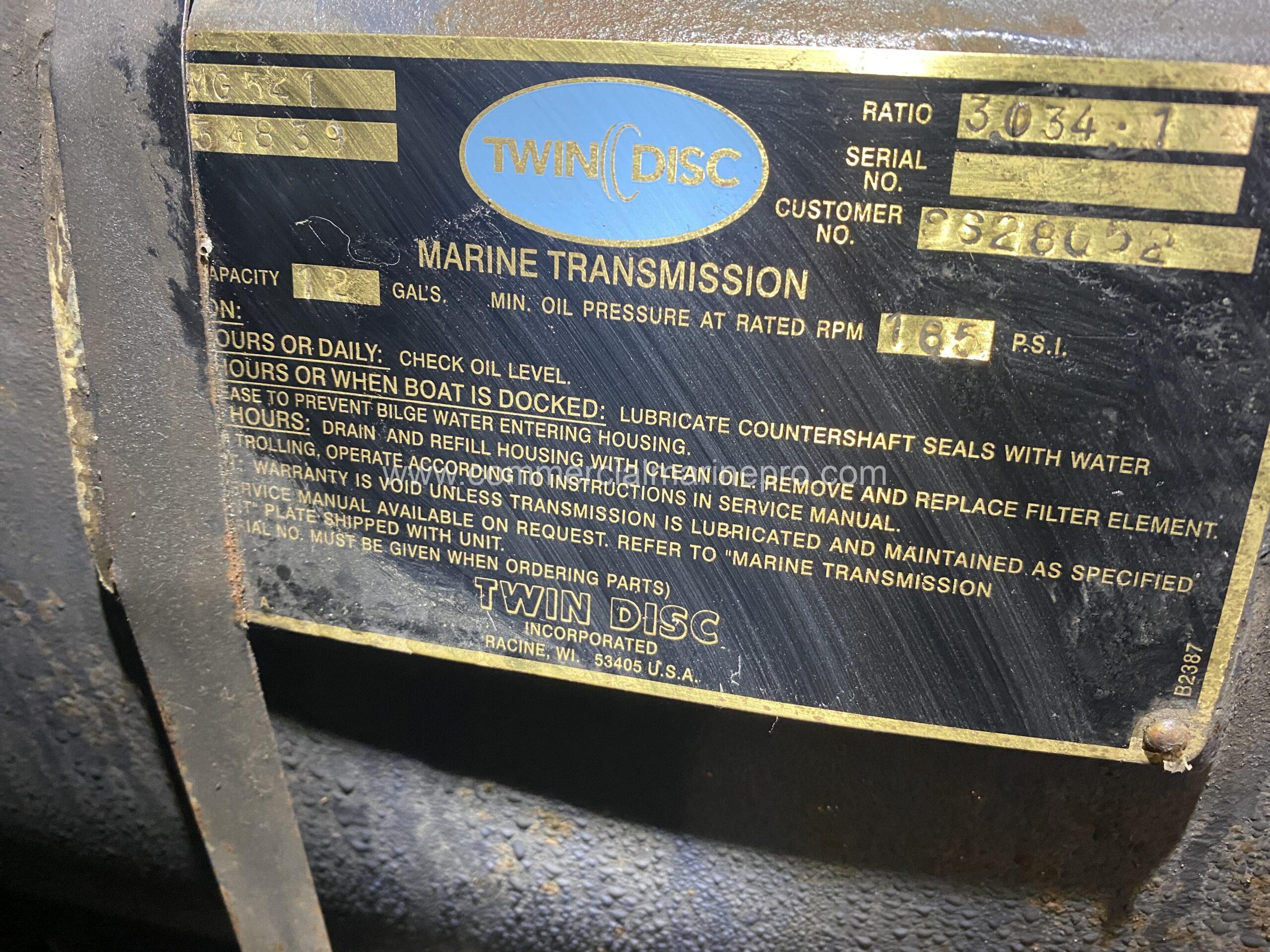 Twin Disc MG521 Gear Ratio 3:1 REBUILT