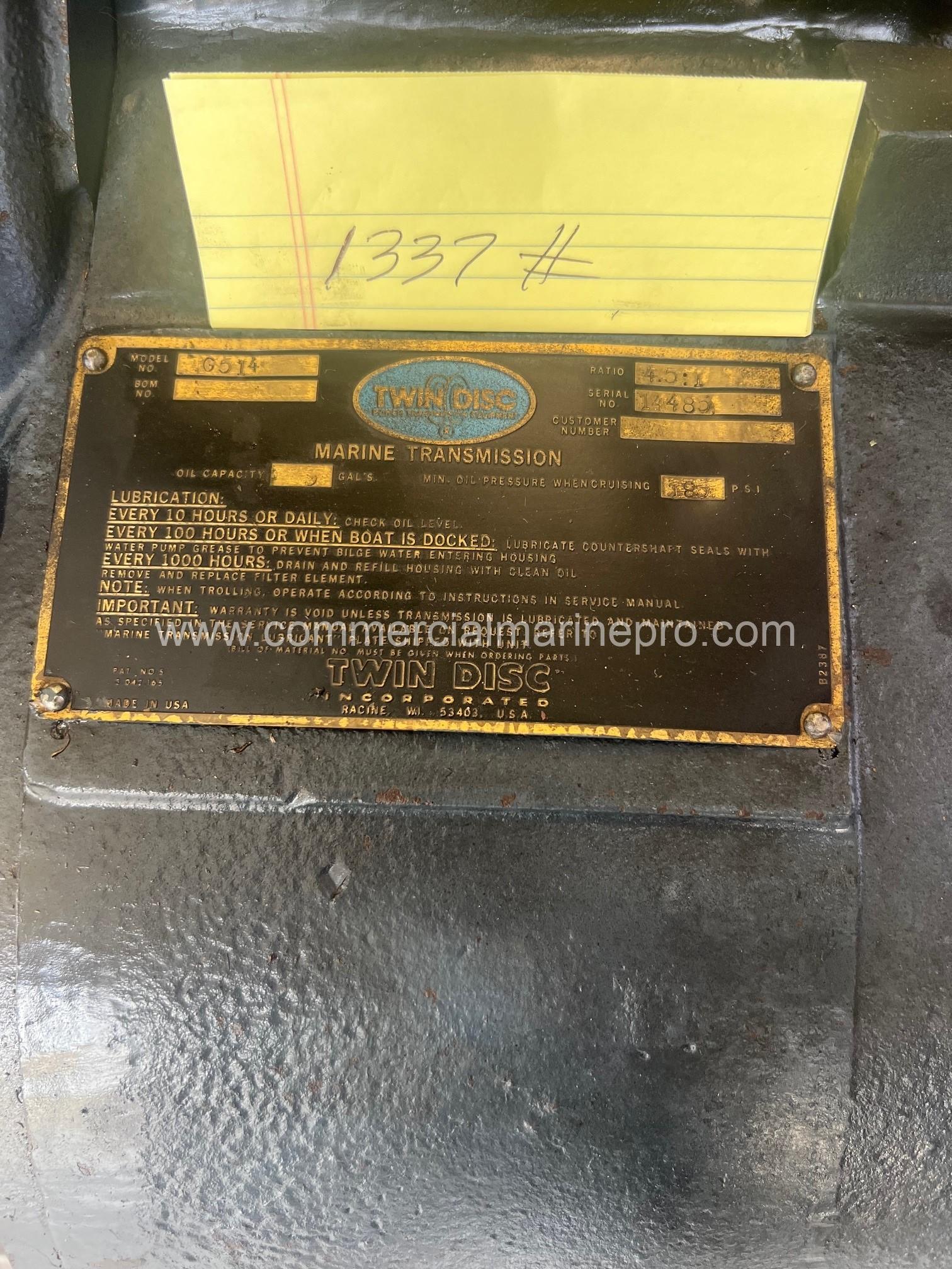 (2) Twin Disc 514 Gears Ratio 4.5:1 - Image 2