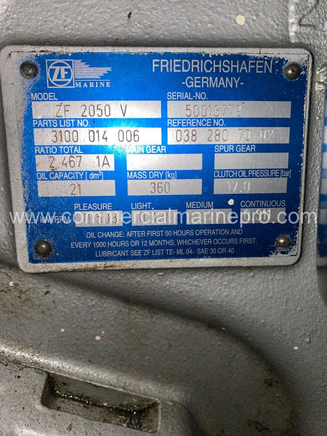Pair ZF2050V Marine Gears Ratio 2.467:1A