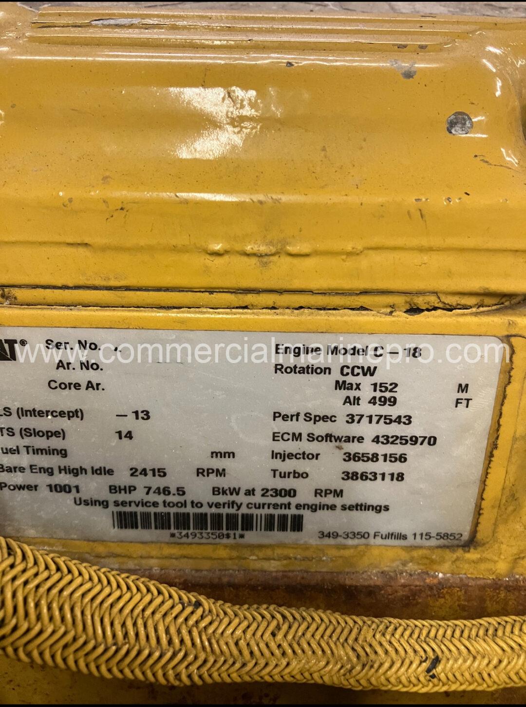 (2) CAT C-18 1000HP Marine Engines - Image 3
