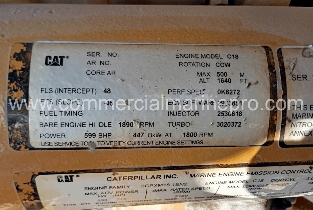 (2) CAT C18 Marine Engines - Image 4