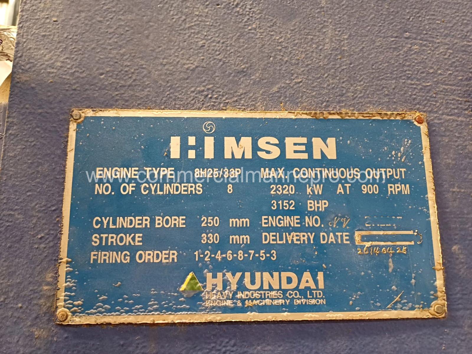 (2) Hyundai Himsen 8H25/33P Marine Propulsion Engines - Image 8