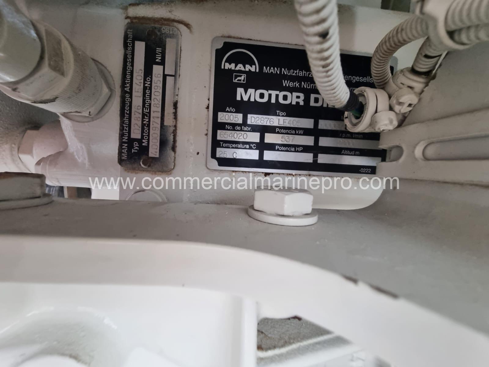 Pair MAN D2876 LE405 Marine Propulsion Engines