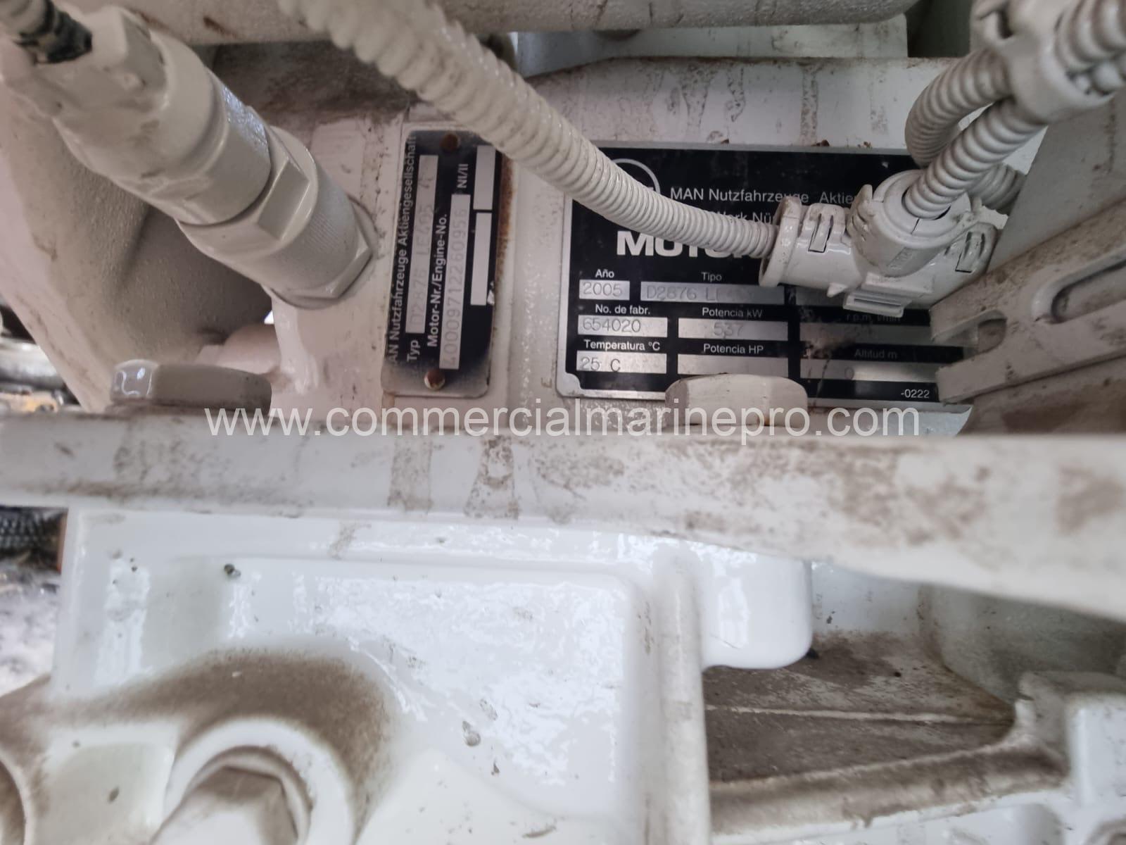 Pair MAN D2876 LE405 Marine Propulsion Engines