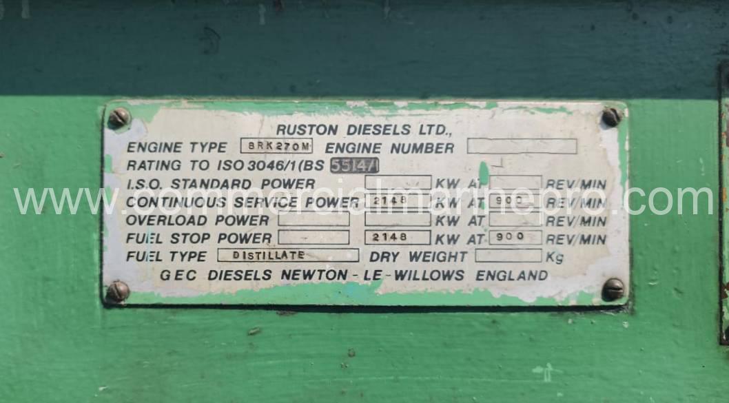 (2) Ruston Diesel 8RK270M Marine Engines with Gearbox - Image 9