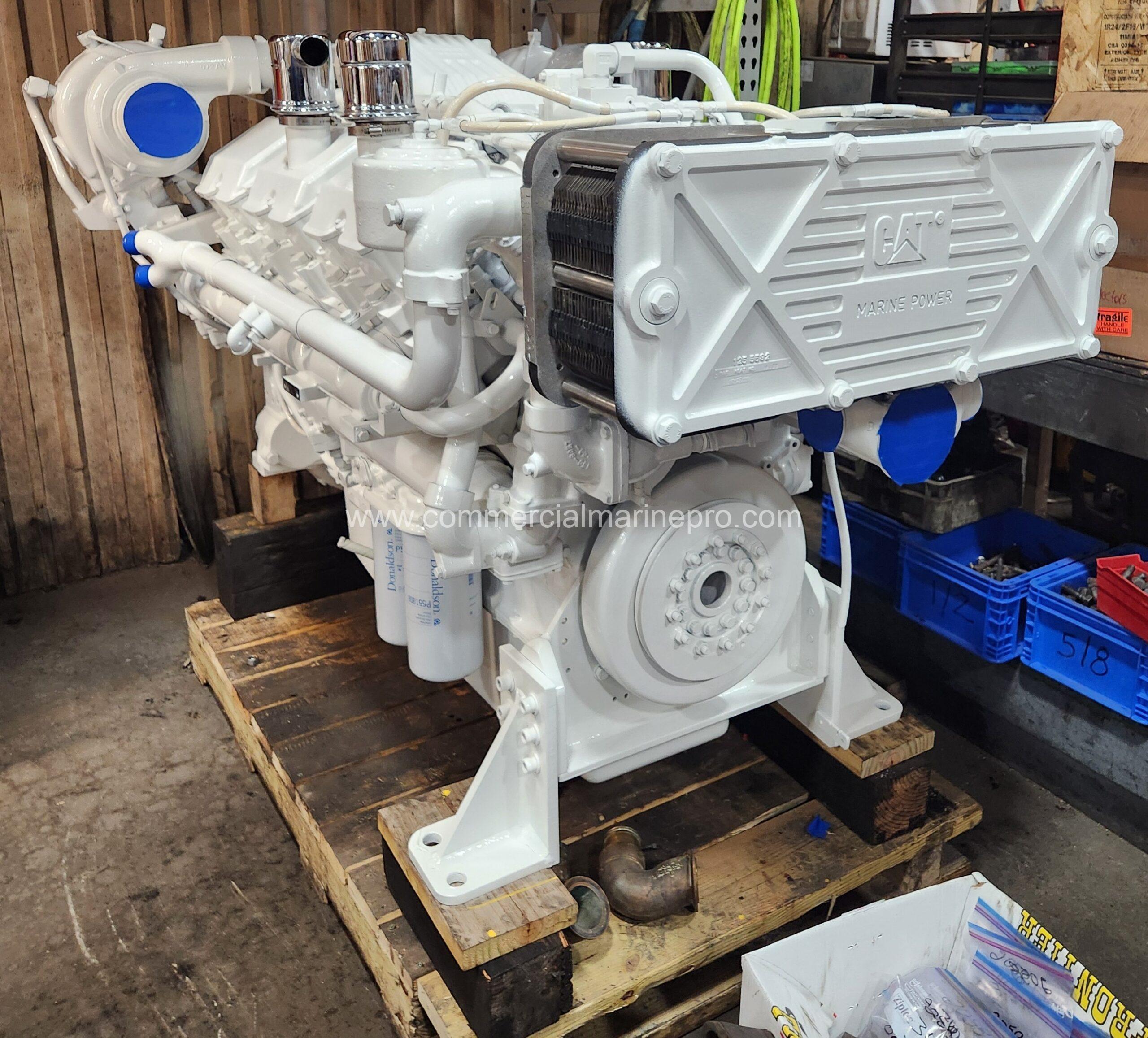 Pair CAT 3412E Marine Propulsion Engines - Rebuilt