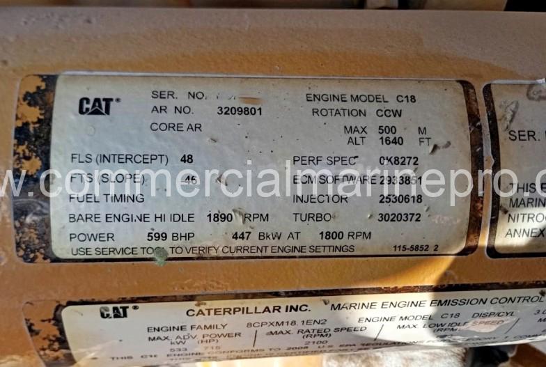 (2) Caterpillar C18 Marine Propulsion Engines - Image 4