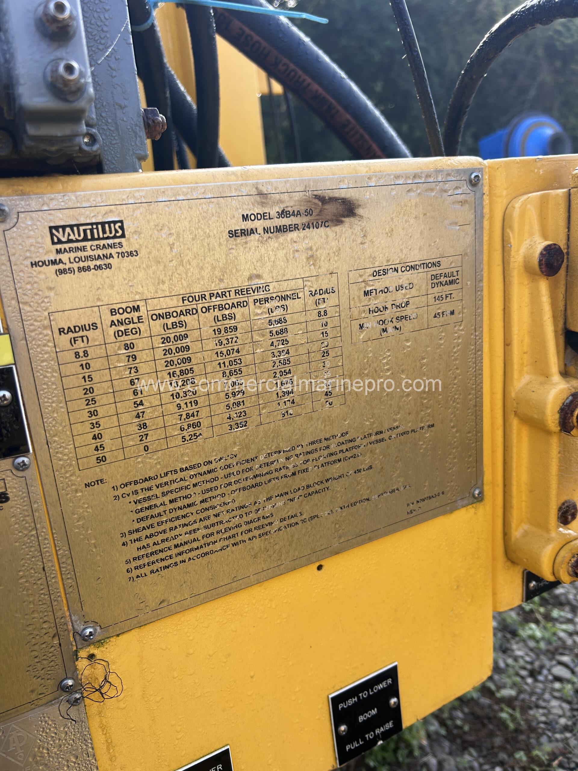 Nautilus Pedestal Mount Crane - Model 35B4A - 50 (50 ft Max Radius) - Used good condition - Image 14