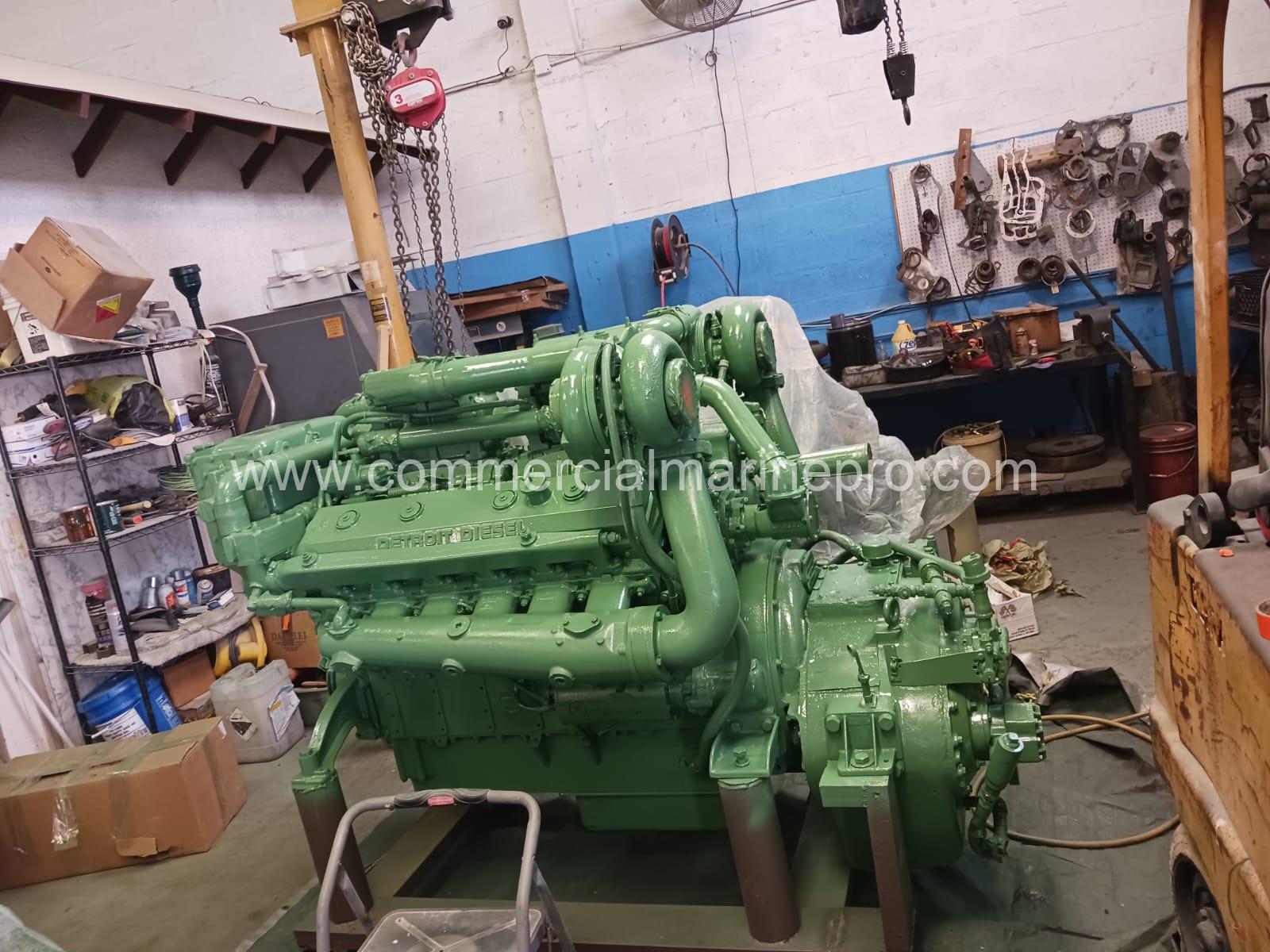 Single Detroit 12V71TI Rebuilt Marine Engine
