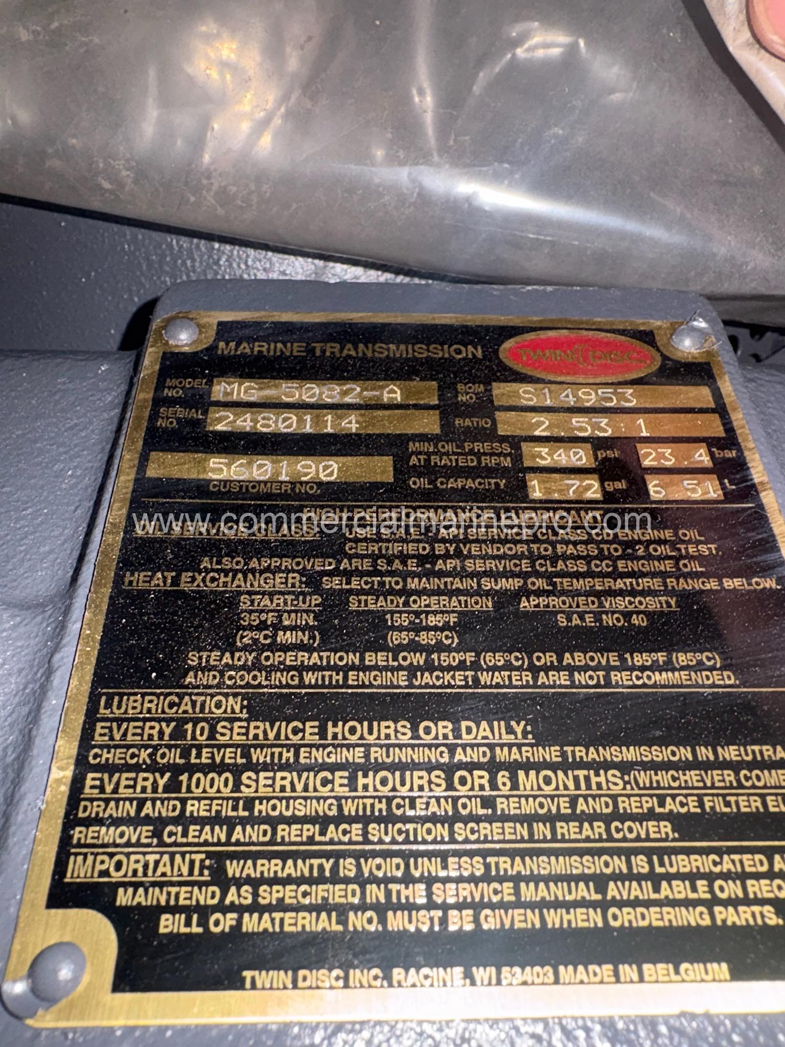 Single Twin Disc MG 5082 - A