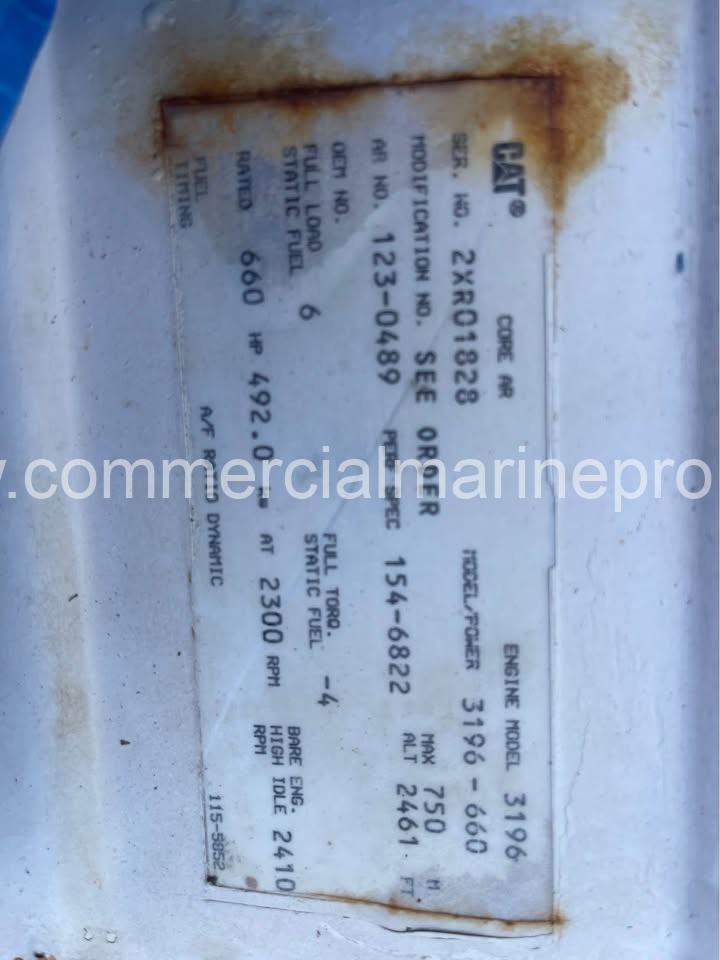 Pair of Caterpillar 3196 Marine Propulsion Engines - Image 3