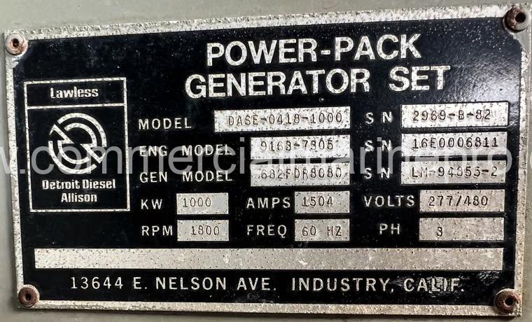 Single or Pair Detroit 16V149T 1000KW Low Hours - Image 7