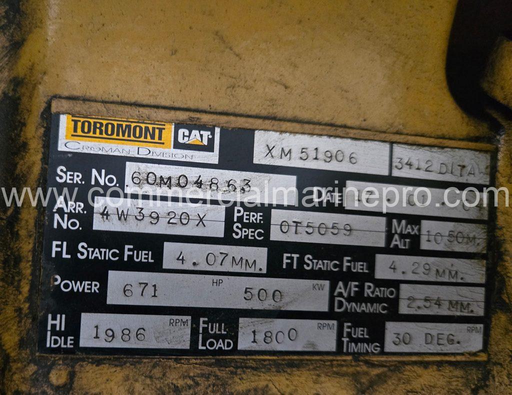 CATERPILLAR 3412 DITA MARINE DIESEL ENGINE – 671 HP - Image 4